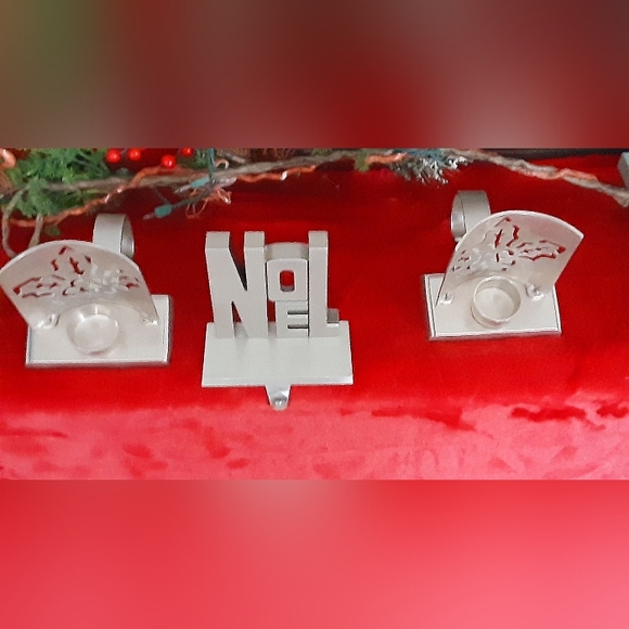 Christmas Decoration Metal Stocking Holders Set of Three - Picture 3 of 4